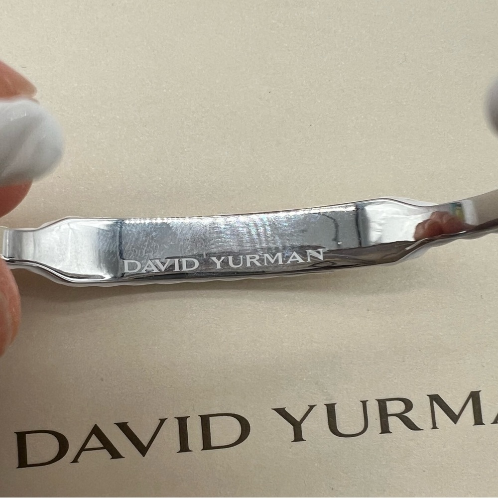 🔴NEW AUTHENTIC DAVID YURMAN SCULPTED CABLE COLOR CONTOUR CUFF BRACELET WHITE🔴 - Picture 5 of 6